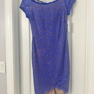 Elegant Blue Lace Dress